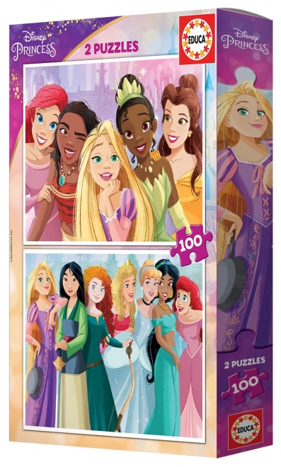 EDUCA Puzzle Disney princezny 2x100 dílků
