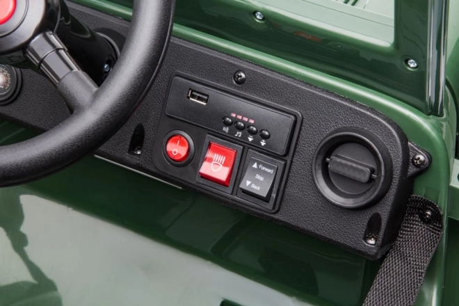 Auto na akumulátor vojenská zelená 4x4