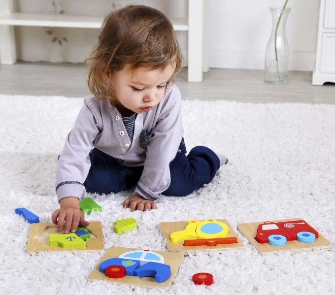 Dřevěné mini puzzle loďka od Tooky Toy