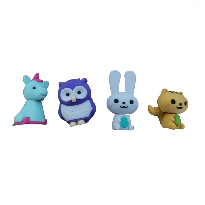 Gumové minigumy ve tvaru zvířat a produktů
