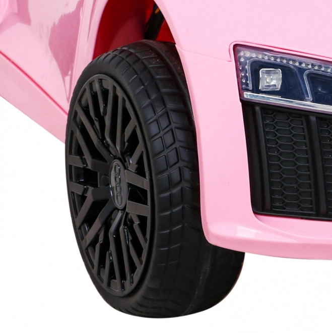 Audi R8 na baterie pro děti Růžová + Dálkové ovládání + EVA + Pomalý start + MP3 LED