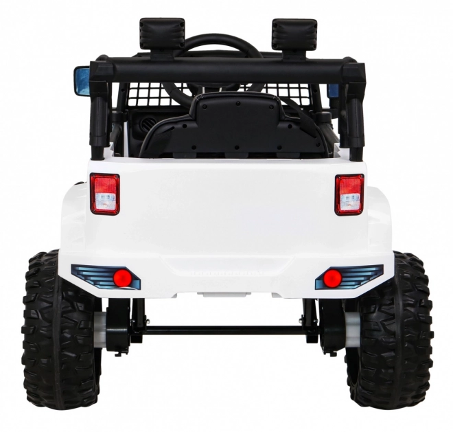Mașină pe baterii Jeep Dark Night pentru copii + pornire lentă + EVA + LED audio – Bílé