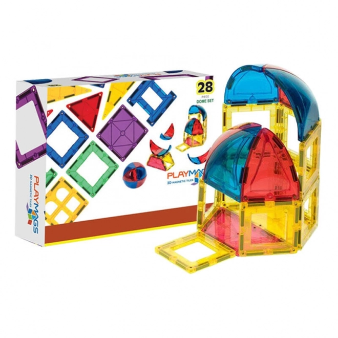Magnetická stavebnice 3D Dome Playmags - sada 28 ks