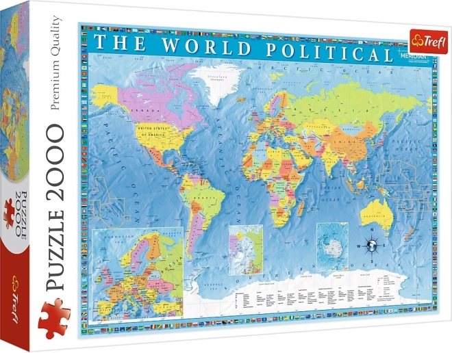 Puzzle 2000 dílků – politická mapa světa