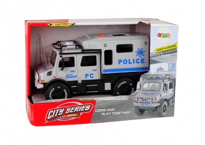 Terénní vozidlo Police Grey Otevřené dveře Zvuk Světla