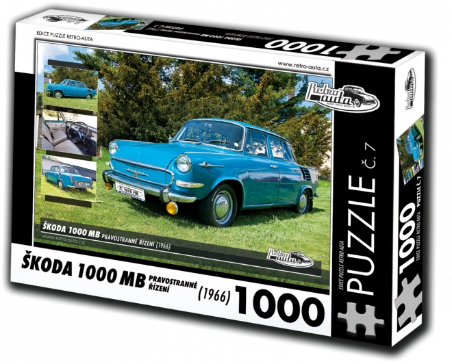 Retro Auta Puzzle Škoda 1000MB Pravostranné řízení