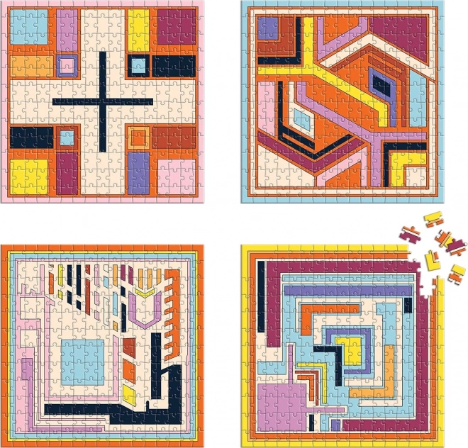GALISON Čtvercové puzzle Frank Lloyd Wright: Textilní bloky 4x200 dílků