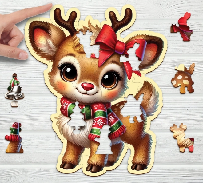 Dřevěné puzzle Zimní přítel 50 dílků