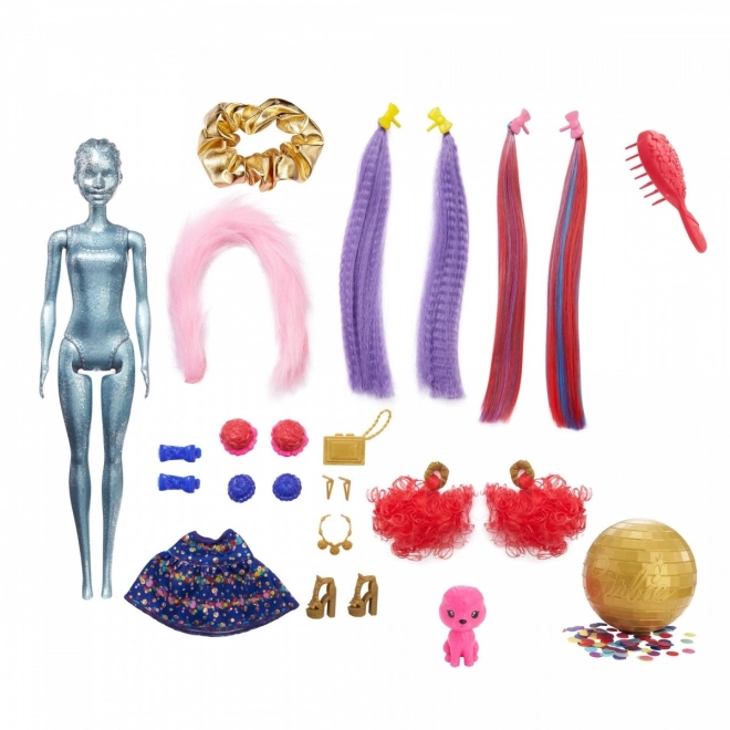 Barbie Color Reveal party styling panenky fialové vlasy