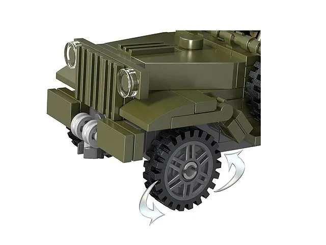 Stavebnice Cogo Military Automobil WW2 Dodge WC - 251 dílků