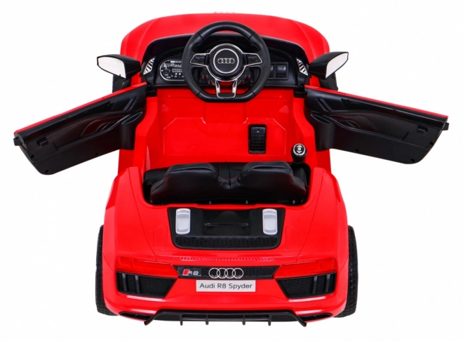 Audi R8 na baterie pro děti Červená + Dálkové ovládání + EVA + Pomalý start + MP3 LED