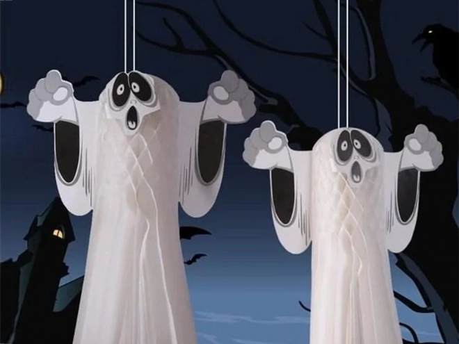 Přívěsek Duch pro Halloween z Papíru