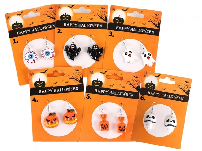 Halloweenské náušnice duch dýně