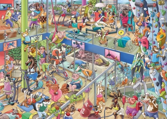 Puzzle zvířecí tělocvična 1000 dílků
