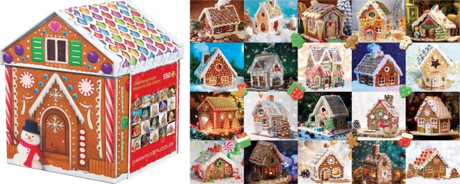 Puzzle Perníková chaloupka EUROGRAPHICS v plechové krabičce, 550 dílků