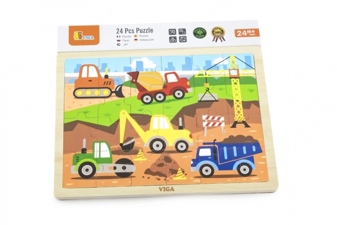 Dřevěné puzzle 24 dílků - stavba