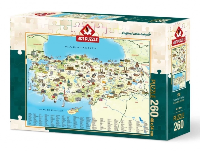ART PUZZLE Puzzle Turecko: Kulturní mapa 260 dílků
