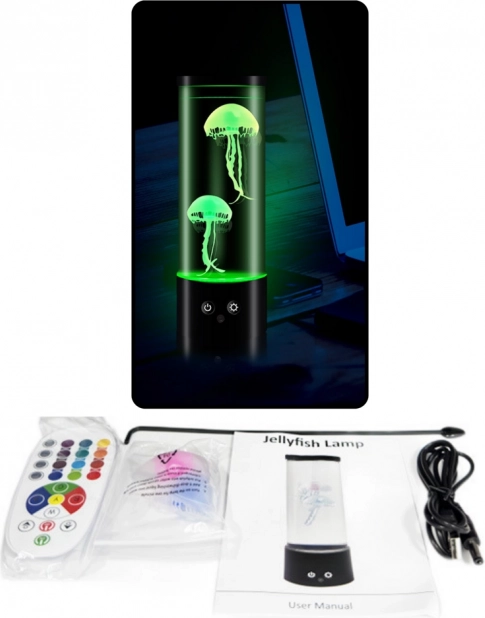Ozdobná LED lampička s medúzami na baterie a USB kabel