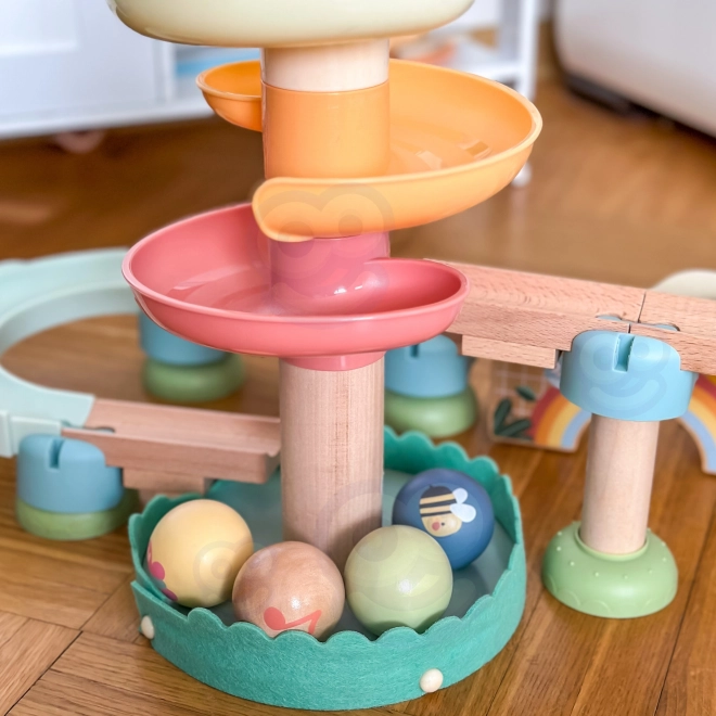 Dřevěná kuličková dráha s Xylofonem Tooky Toy 44 ks