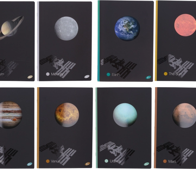 Sešit linkovaný A4, 40 listů, motiv planet