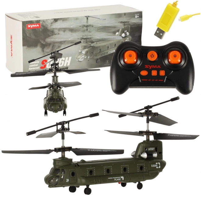 RC vrtulník SYMA S026H-1 s Wi‑Fi a 2,4 GHz, černý/khaki