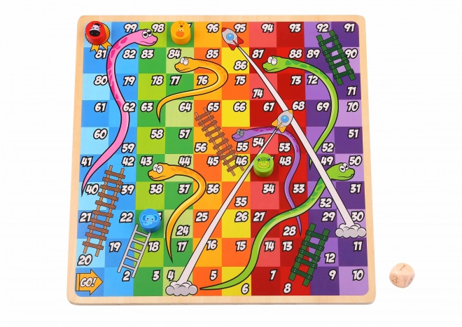 Dřevěné stolní hry 2v1 Ludo a Uvolněte zvířátka