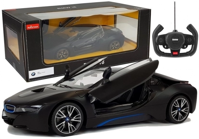Auto R/C BMW i8 Rastar 1:14 Černé automatické dveře