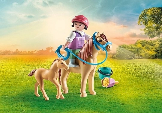 Sada figurek Koně 71498 Dítě s poníkem a hříbětem