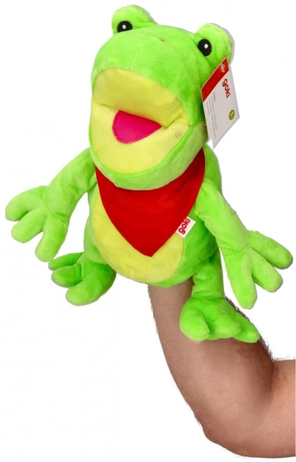Plyšový maňásek na ruku Žába
