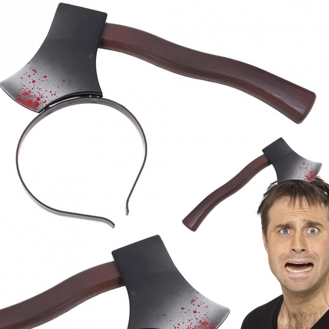 Halloweenská čelenka s plastovou sekerou