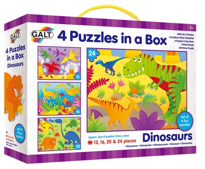 Puzzle V zemi dinosaurů pro děti 4v1
