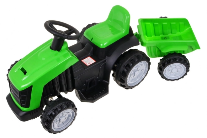Dětský elektrický traktůrek s přívěsem – Zelený