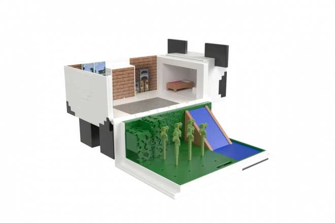 Sada figurek Minecraft domeček na hraní s pandou + 2 figurky