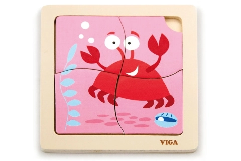 Dřevěné Puzzle Krab pro Nejmenší