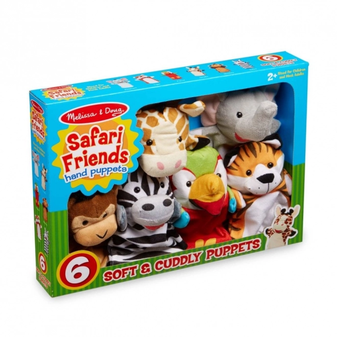 Melissa & Doug Plyšové Loutky Safari Zvířat