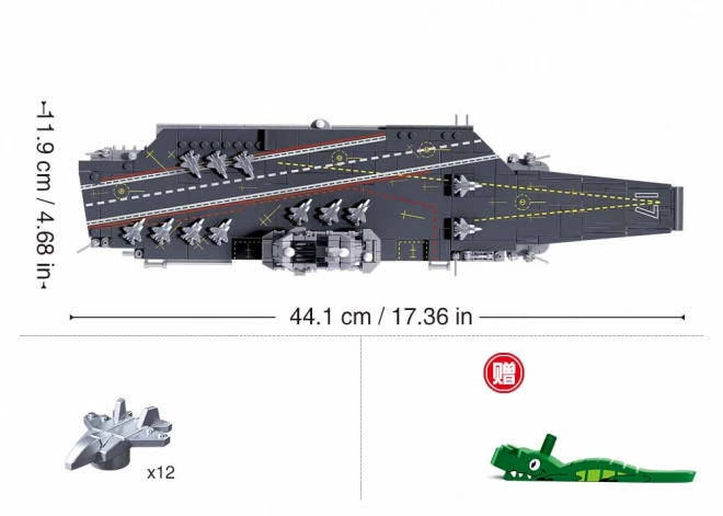 Sluban Model Bricks M38-B1210 Letadlová loď Shandong