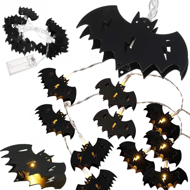 LED halloweenská girlanda s netopýry 200 cm