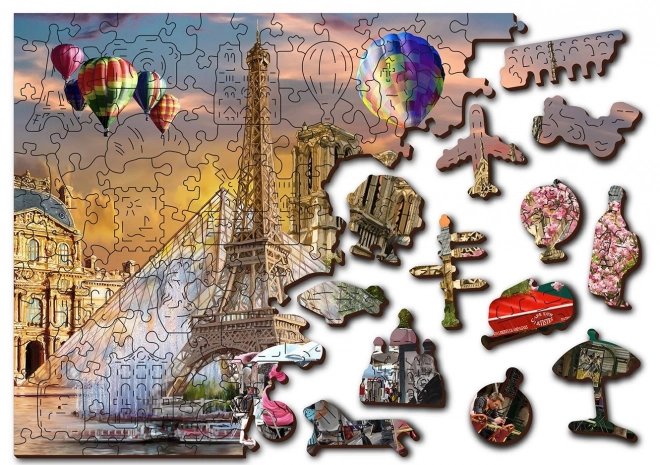 Dřevěné puzzle Jaro v Paříži