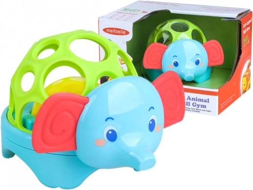 safari zvířátko – měkká chrastítko a kousátko s LED světlem