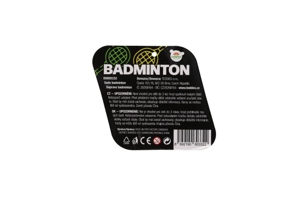 Dětská badmintonová sada kov/plast se dvěma pálkami a košíčkem
