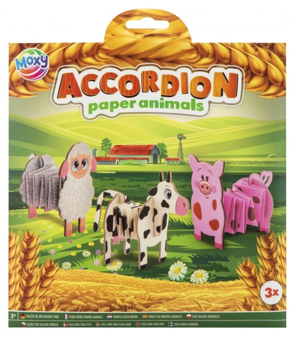 Skládací harmoniková papírová zvířátka Moxy