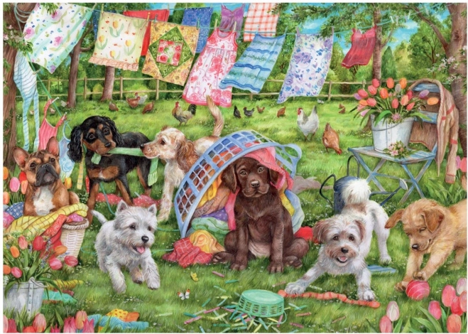 Puzzle Štěňata na zahradě 1000 dílků