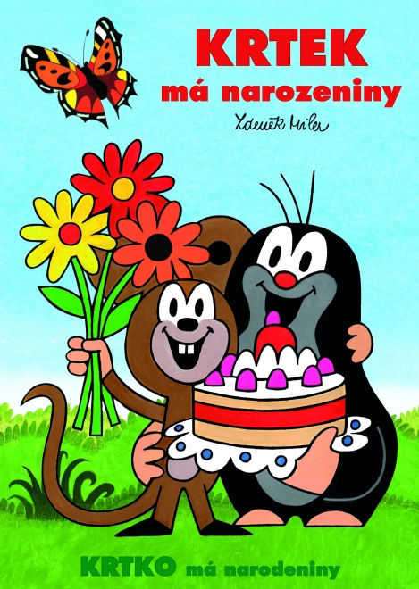 Krtek má narozeniny omalovánka A4