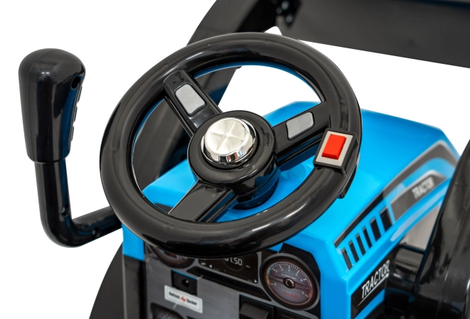 Otroški električni traktor z radlico – Modrý