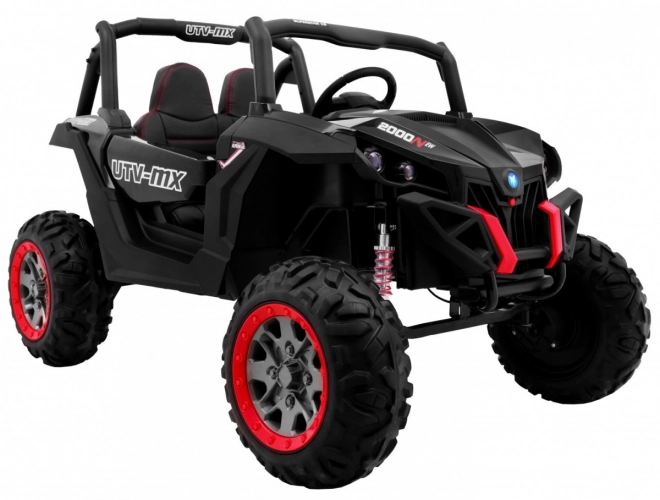 Dětské autíčko UTV-MX černé 4x4 s MP4, dálkové ovládání a LED osvětlení