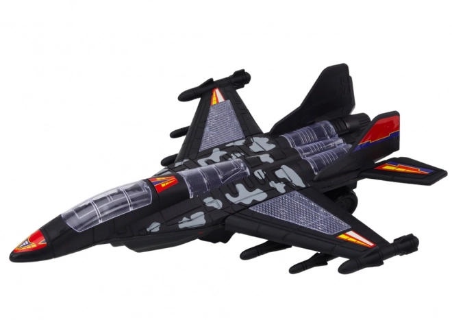 F35 Vojenská stíhačka Světla pro řízení Zvuky Černá