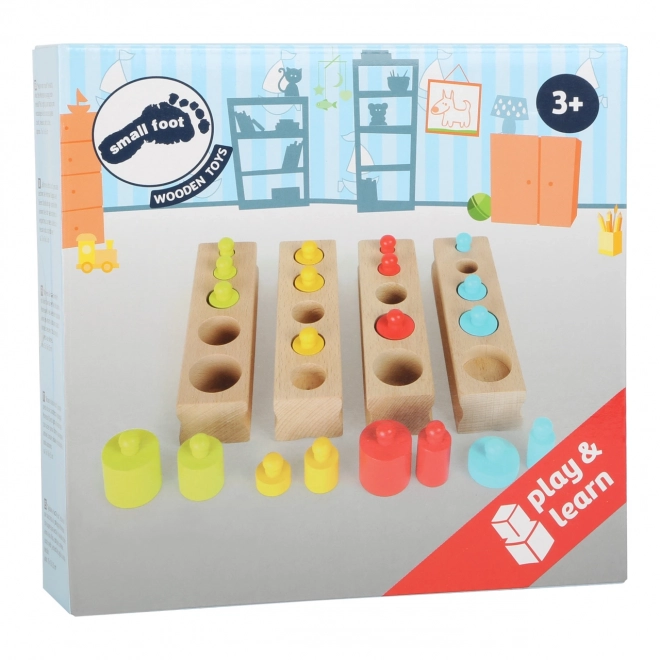 Dřevěné barevné válečkové puzzle Small Foot