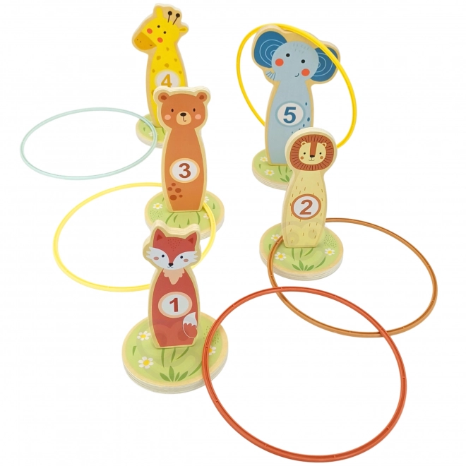 Dřevěná hra na přesnost s obručí Tooky Toy