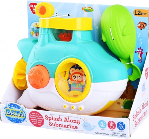 Plastová ponorka do vany s přísavkami a lopatkou 23 cm