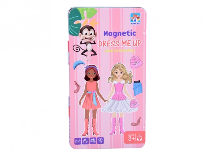 Magnetická skládačka Oblékněte panenku do stylových outfitů